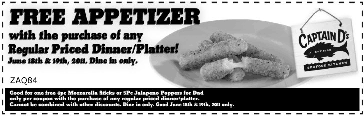 Captain Ds: Free Appetizer Printable Coupon