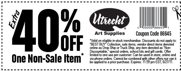 Utrecht Art Supply: 40% off Printable Coupon