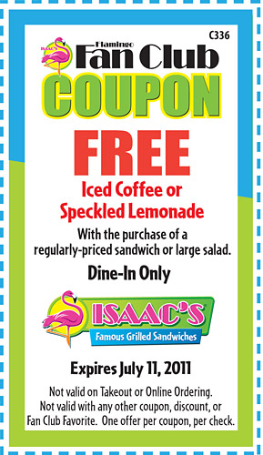 Isaac's Deli: Free Coffee or Lemonade Printable Coupon