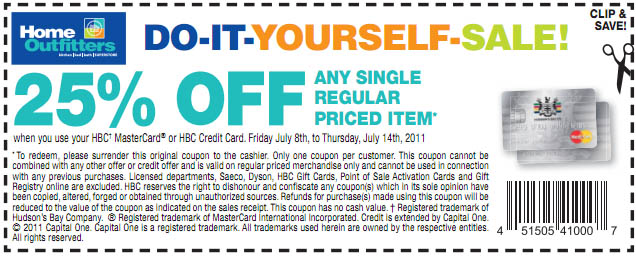 Home Outfitters: 25% off Printable Coupon
