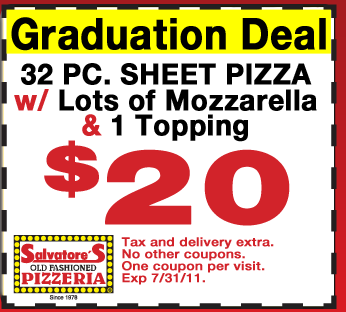 Salvatore's Old Fashioned Pizzeria: Graduation Deal