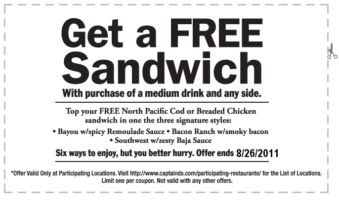 Captain Ds: Free Sandwich Printable Savings