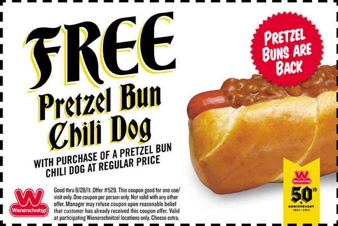 Wienerschnitzel: Free Pretzel Dog Printable Coupon