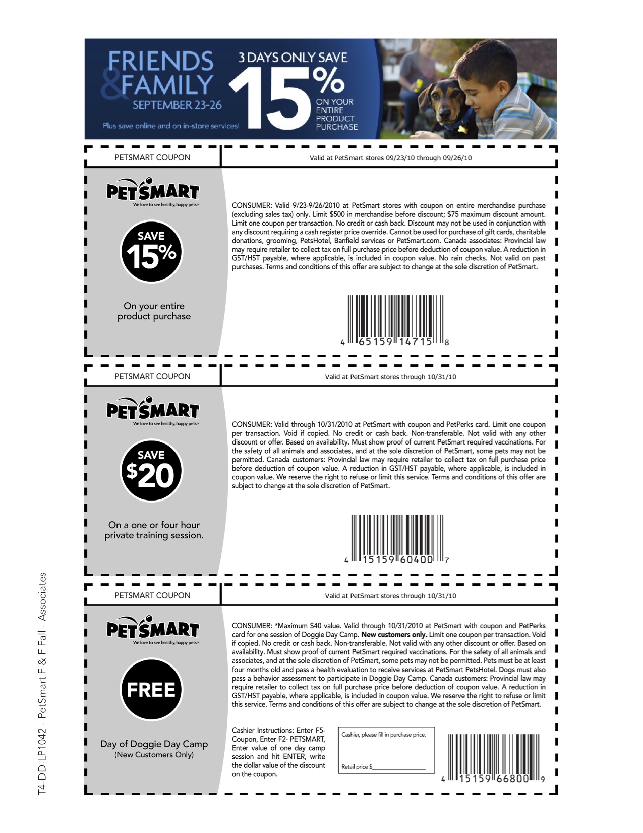 PetSmart: 15% off entire purchase printable coupon