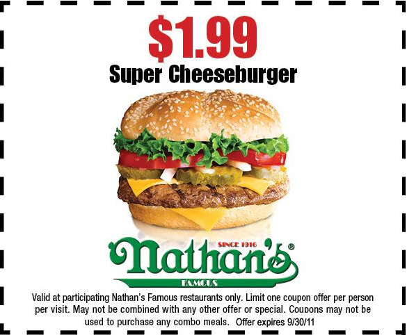 Nathan's Famous: $1.99 Cheeseburger Printable Coupon