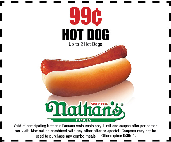 Nathan's Famous .99 Hot Dog Printable Coupon