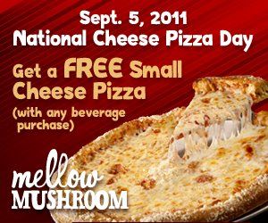 Mellow Mushroom: Free Small Pizza Printable Coupon