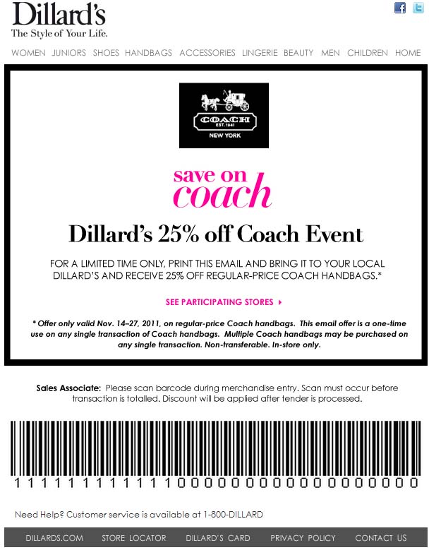 Dillards Inc. Promo Coupon Codes and Printable Coupons