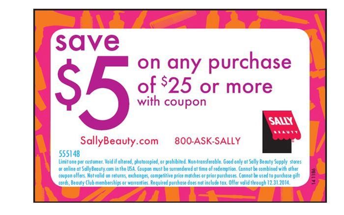 Sally Beauty Supply: $5 off $25 Printable Coupon