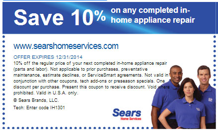 Sears Home Services: 10% off Printable Coupon
