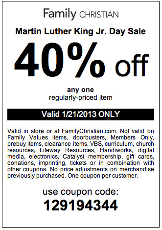Family Christian Stores: 40% off Printable Coupon