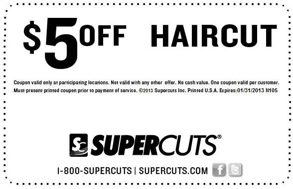 Supercuts: $5 off Haircut Printable Coupon