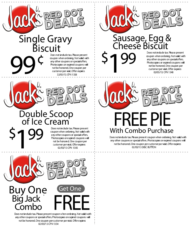 Jack's Family Restaurant: 5 Printable Coupons