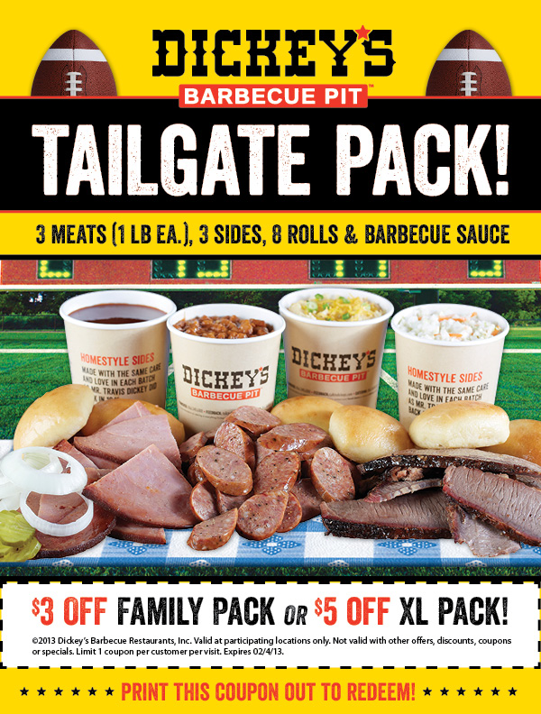 Dicky's Barbecue Pit: $3-$5 off Printable Coupon