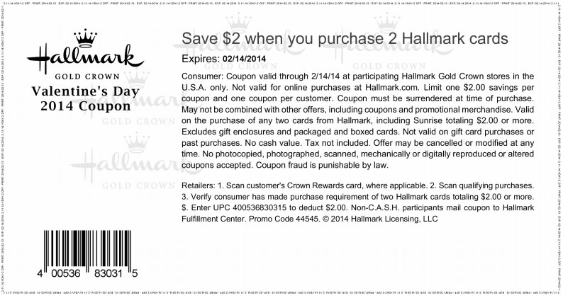 Hallmark: $2 off Printable Coupon