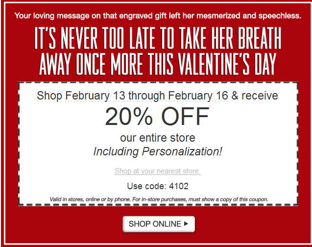 Things Remembered: 20% off Printable Coupon
