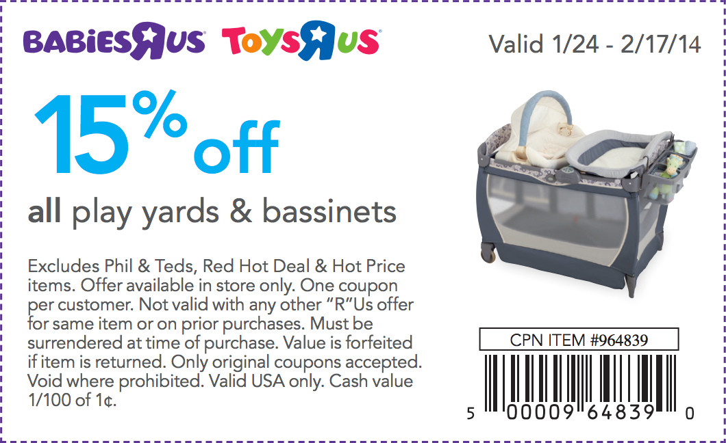Toys R Us: 15% off Play Yards Printable Coupon
