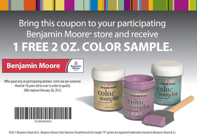 Benjamin Moore: Free Color Sample Printable Coupon