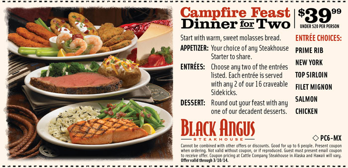 Black Angus: $39.99 Campfire Feast Printable Coupon