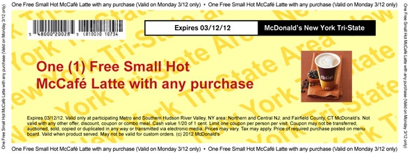 Mcdonalds: Free McCafe Latte Printable Coupon