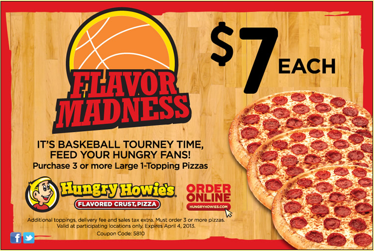 Hungry Howie's Pizza Promo Coupon Codes and Printable Coupons