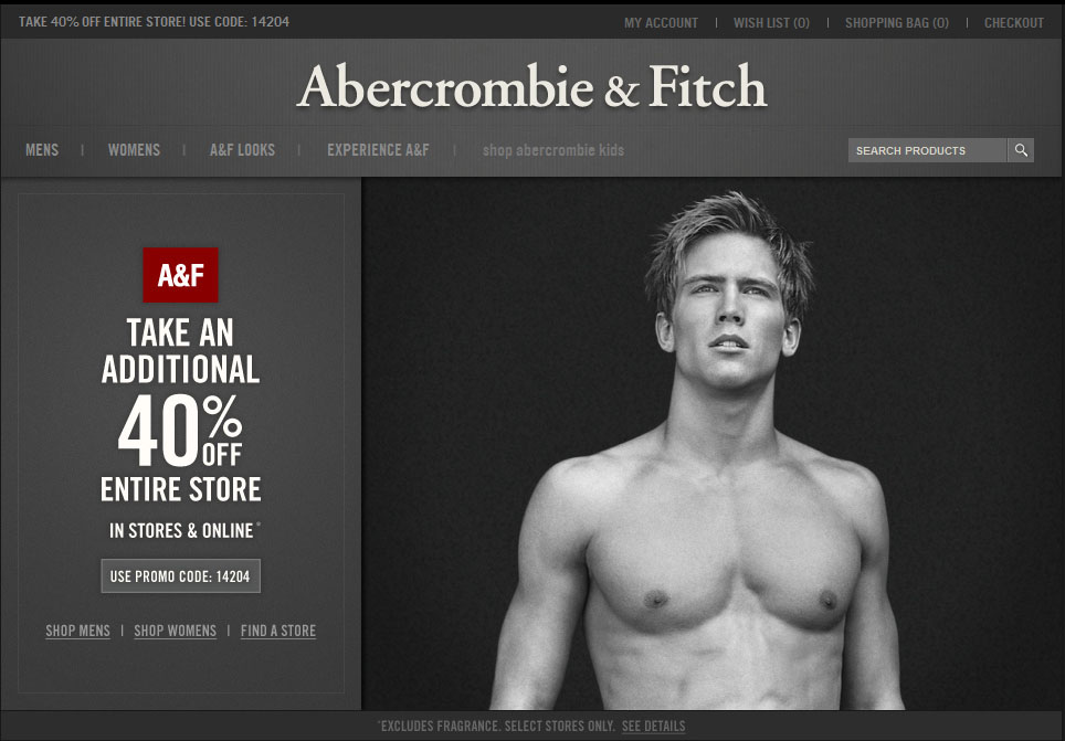 Abercrombie & Fitch: 40% off Printable Coupon
