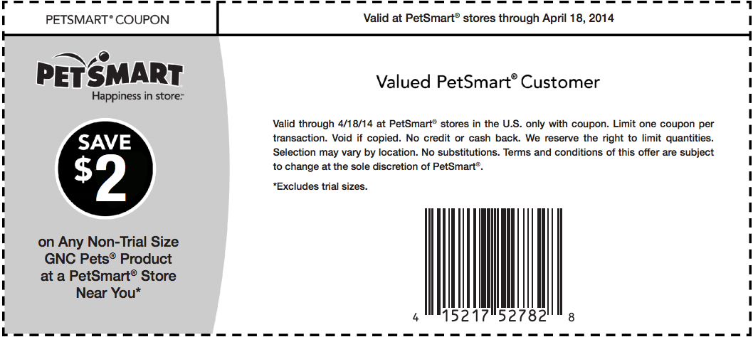 PetSmart: $2 off GNC Pets Product Printable Coupon