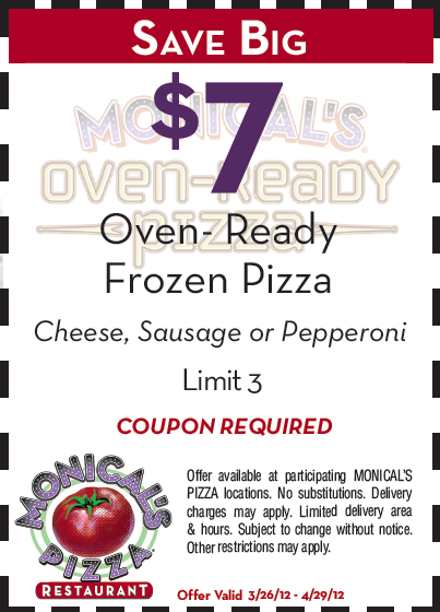 Monical's Pizza: $7 Frozen Pizza Printable Coupon