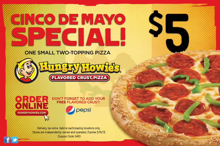 Hungry Howie's Pizza: $5 Small Two Topping Printable Coupon