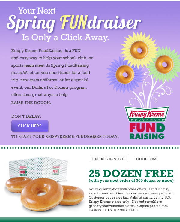 Krispy Kreme: 25 Dozen Free printable coupon