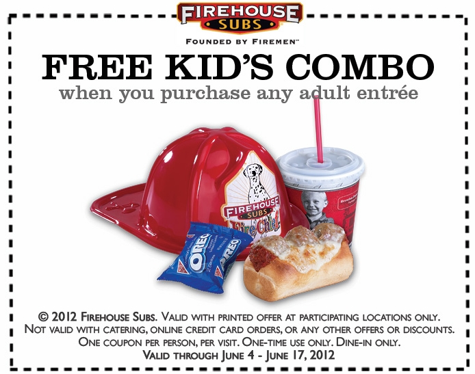 Firehouse Subs: Free Kid's Combo Printable Coupon