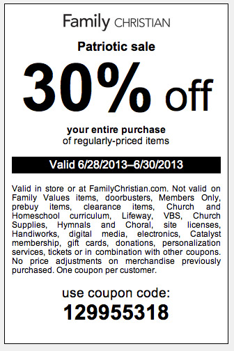 Family Christian Stores: 30% off Printable Coupon