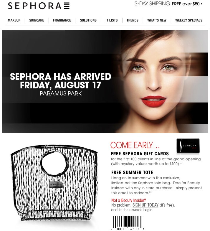 Sephora.com: Free Summer Tote Printable Coupon