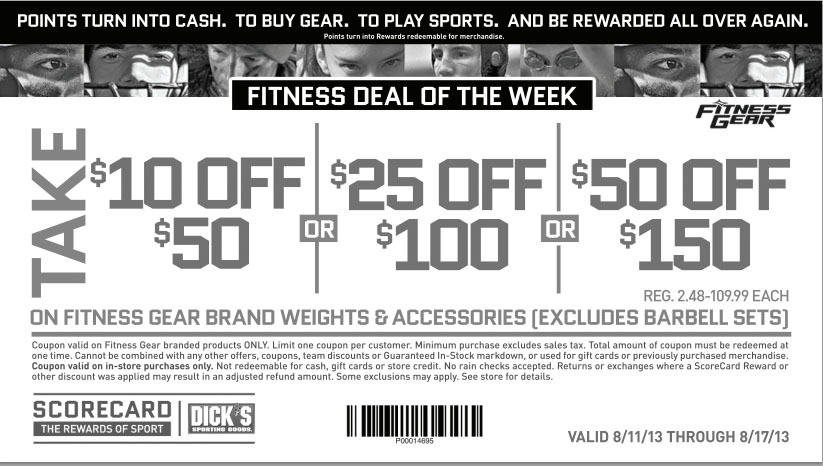 Dick's Sporting Goods: $10-$50 off Printable Coupon