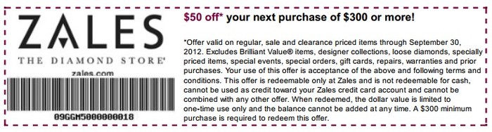 Zales Promo Coupon Codes and Printable Coupons