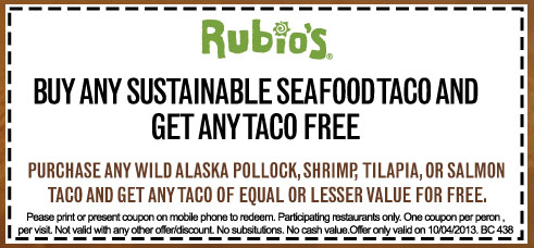 Rubios: BOGO Free Taco Printable Coupon