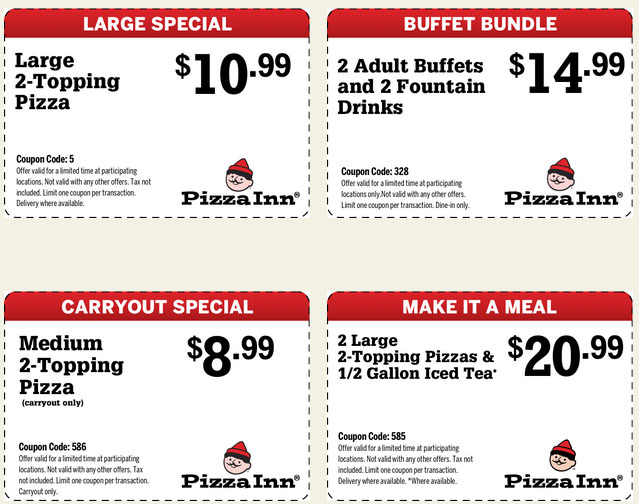 Pizza Inn Coupons Printable - Printable Word Searches