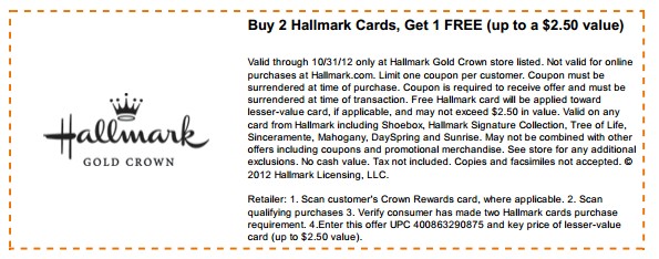 Hallmark Promo Coupon Codes and Printable Coupons