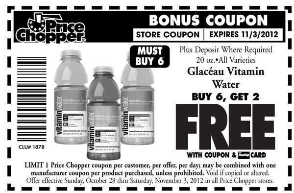 Price Chopper: 2 Free Vitamin Water Printable Coupon