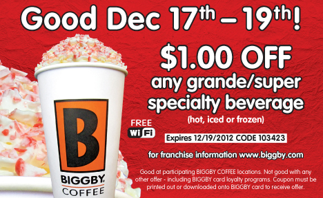 Biggby Coffee: $1 off Printable Coupon