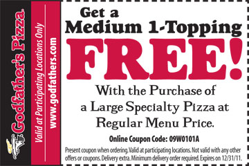 Godfather's Pizza: 5 Printable Coupons