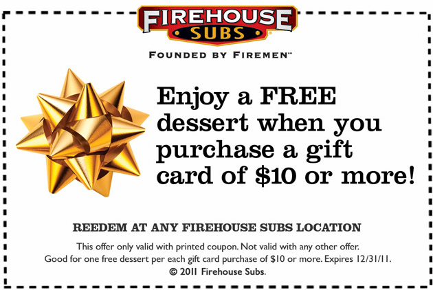 Firehouse Subs: Free Dessert Printable Coupon