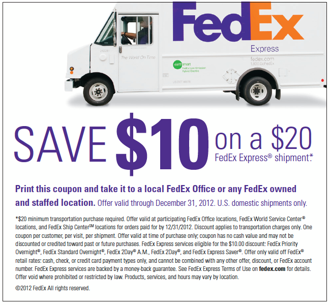 FedEx Office Promo Coupon Codes and Printable Coupons