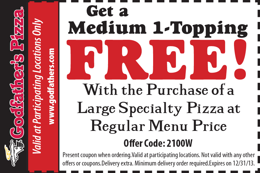 Godfather's Pizza: Free Medium Pizza Printable Coupon