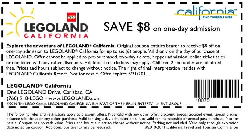 Legoland California: $8 off Printable Coupon