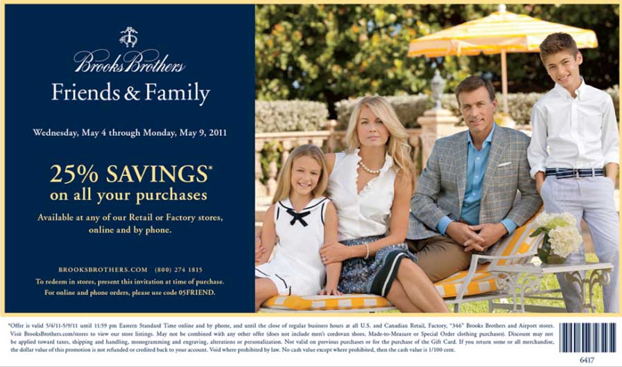 Brooks Brothers Promo Coupon Codes and Printable Coupons