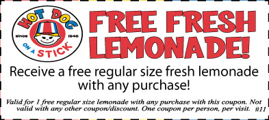Hot Dog on a Stick: Free Lemonade Printable Coupon