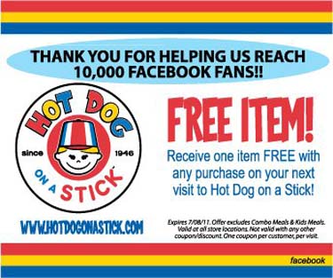 Hot Dog on a Stick Promo Coupon Codes and Printable Coupons